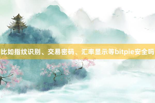 比如指纹识别、交易密码、汇率显示等bitpie安全吗