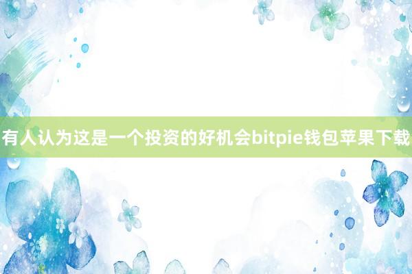 有人认为这是一个投资的好机会bitpie钱包苹果下载