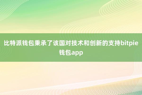 比特派钱包秉承了该国对技术和创新的支持bitpie钱包app