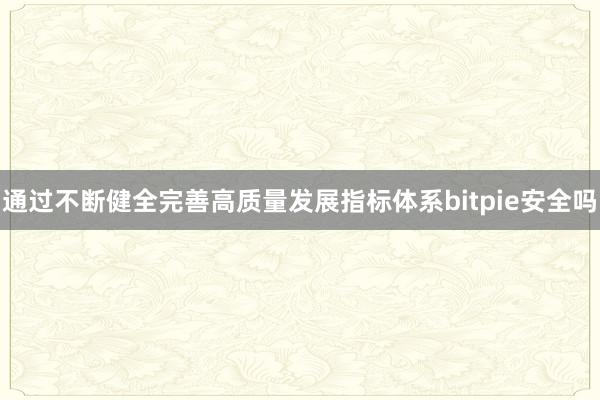 通过不断健全完善高质量发展指标体系bitpie安全吗