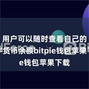 用户可以随时查看自己的数字货币余额bitpie钱包苹果下载