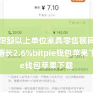 限额以上单位家具零售额同比增长2.6%bitpie钱包苹果下载