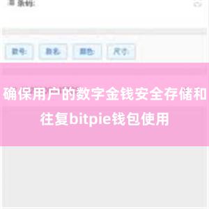 确保用户的数字金钱安全存储和往复bitpie钱包使用